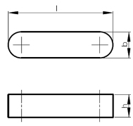 Längliche Passfeder/Schlüsselnut aus Stahl, 8 mm x 8 mm x 300 mm